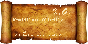Komlóssy Olivér névjegykártya