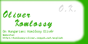 oliver komlossy business card